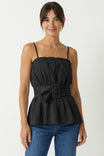 Buckle Pleated Sleeveless Top