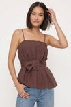 Buckle Pleated Sleeveless Top