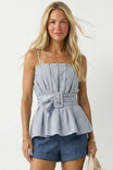 Buckle Pleated Sleeveless Top
