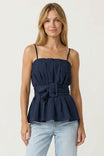 Buckle Pleated Sleeveless Top