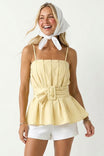 Buckle Pleated Sleeveless Top