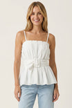 Buckle Pleated Sleeveless Top