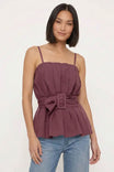 Buckle Pleated Sleeveless Top