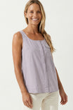 Contrast Stitch Detail Sleeveless Top