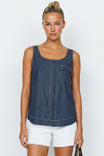 Contrast Stitch Detail Sleeveless Top
