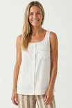Contrast Stitch Detail Sleeveless Top