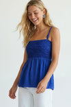 Cord Detail Smocking Top