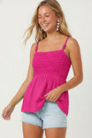 Cord Detail Smocking Top