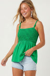 Cord Detail Smocking Top