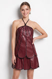 Vegan Leather Shell Panel Top