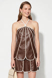 Vegan Leather Shell Panel Top