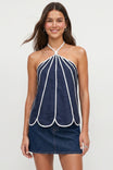 Shell Panel Linen Top
