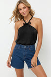 Bow Cord Detail Halter Top