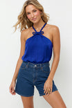 Bow Cord Detail Halter Top