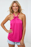 Bow Cord Detail Halter Top