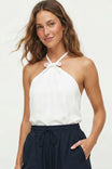 Bow Cord Detail Halter Top