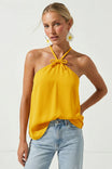 Bow Cord Detail Halter Top