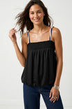 Cord Detail Smocking Bubble Tube Top