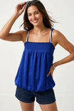 Cord Detail Smocking Bubble Tube Top