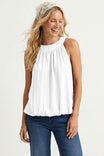 Wide Round Neck Billowy Sleeveless Top