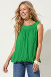 Wide Round Neck Billowy Sleeveless Top