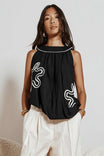 Abstract Applique Billowy Top