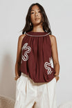 Abstract Applique Billowy Top