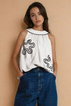 Abstract Applique Billowy Top