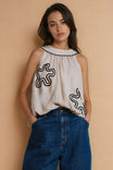 Abstract Applique Billowy Top