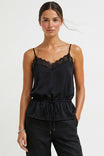 Lace Trim Drawstring Cami