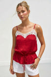Lace Trim Drawstring Cami