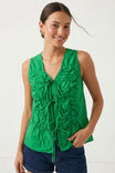 Ruched Front Tie Top
