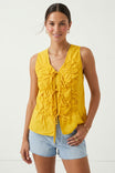 Ruched Front Tie Top