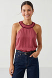Round Neck Blanket Stitch Tank Top