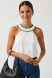 Round Neck Blanket Stitch Tank Top