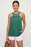 Round Neck Blanket Stitch Tank Top