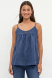 Crochet Yoke Linen Top