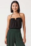 Ruched Ring Front Halter Top