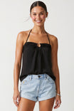 Ruched Ring Front Halter Top