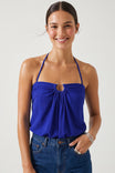 Ruched Ring Front Halter Top
