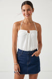 Ruched Ring Front Halter Top