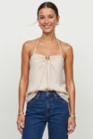 Ruched Ring Front Halter Top
