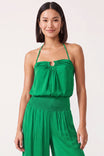 Ruched Ring Front Halter Top