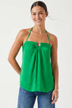 Ruched Ring Front Halter Top