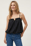 Ring Detail Textured Bubble Top
