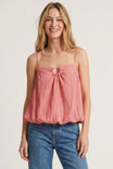 Ring Detail Textured Bubble Top