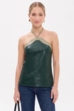 Wavy Vegan Leather Halter Top