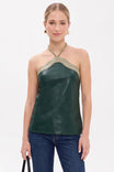 Wavy Vegan Leather Halter Top