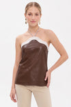 Wavy Vegan Leather Halter Top