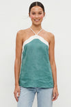 Wavy Linen Halter Top